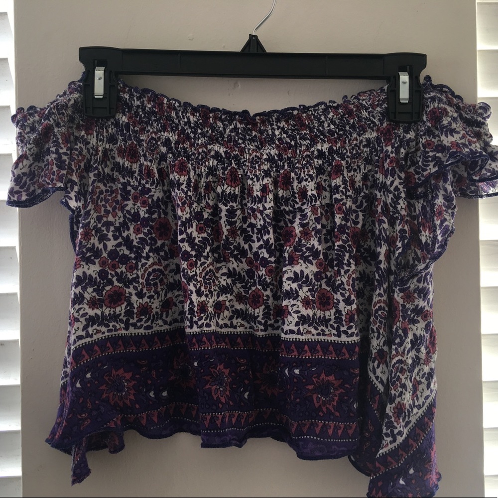 off the shoulder boho crop top💜